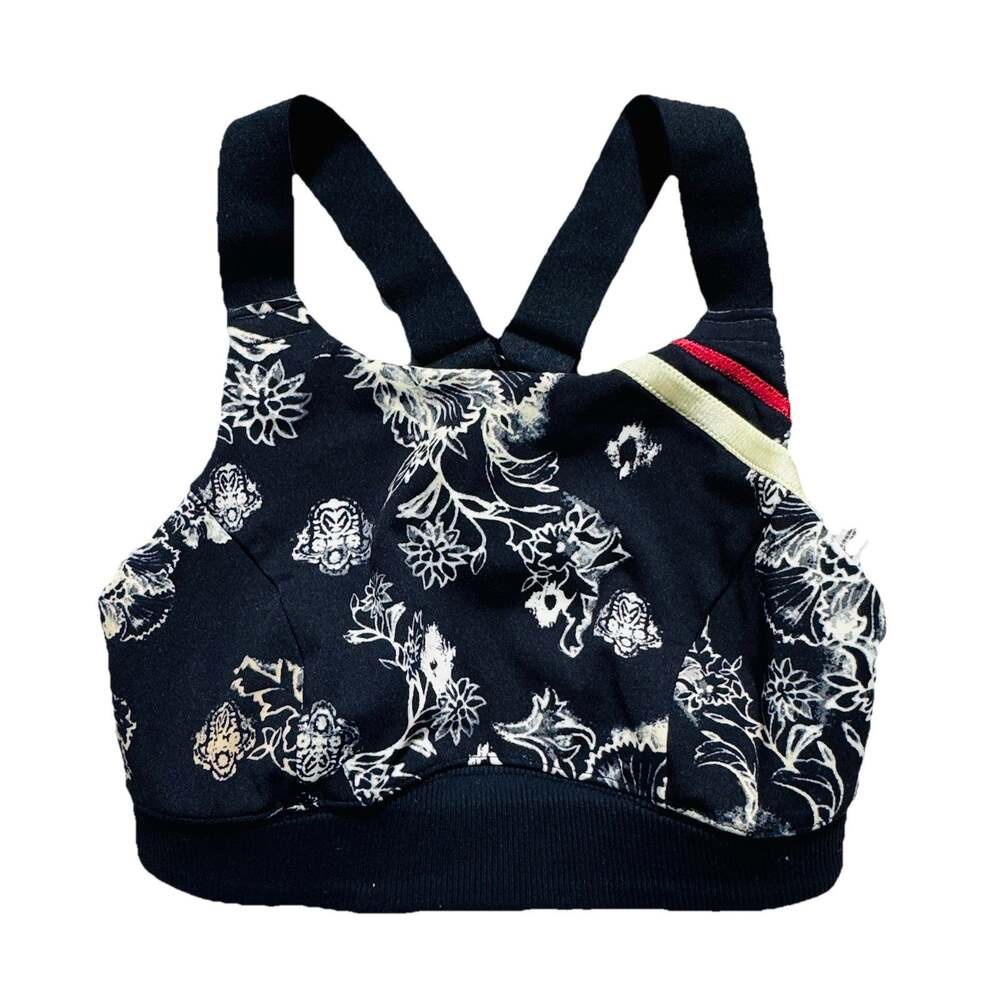 FP Movement Free People Black Floral Adjustable Sportsbra XS Athleisure Boho